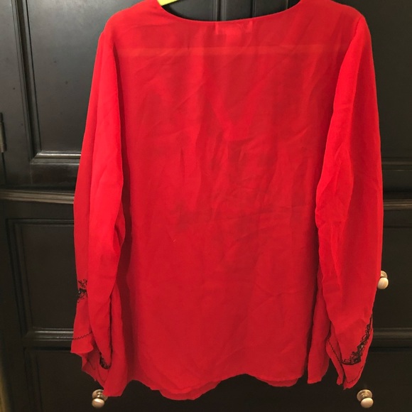 DressBarn Red Beaded Tunic SZ XL - Picture 5 of 5